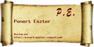 Ponert Eszter névjegykártya