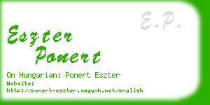 eszter ponert business card